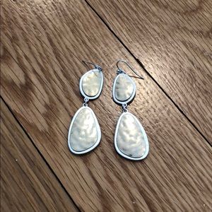 Beautiful Gold and Silver Dangle Abstract Earrings